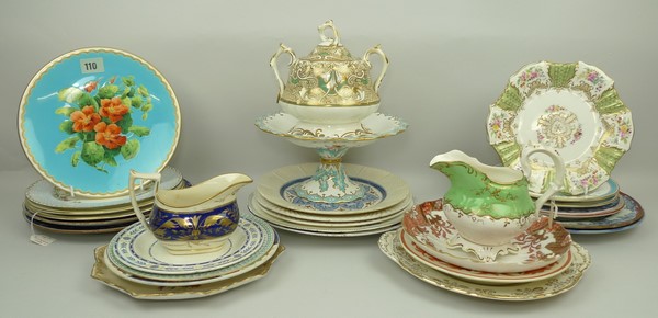 A quantity of ceramics including early 19th century and later porcelain and pottery plates, - Image 2 of 2