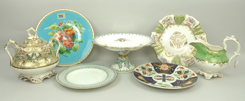 A quantity of ceramics including early 19th century and later porcelain and pottery plates,