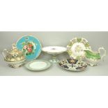 A quantity of ceramics including early 19th century and later porcelain and pottery plates,