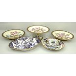 A Royal Crown Derby porcelain comport and pair of tazze, King Street factory, late 19th century,