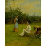 Alfred Banner (Act.C.1880-c.1915): After the Match, oil on canvas, signed lower right, and verso,