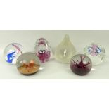 A group of Caithness glass paperweights comprising Coral, Argosy, both boxed, Fanfare, Coral,