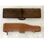 A William Evans, 63 Pall Mall, London, leather and canvas gun case, early 20th century, 83 by 22 by