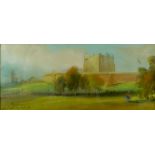 Carlisle Castle from the North, indistinctly signed, pastel on paper, 23 by 55cm.