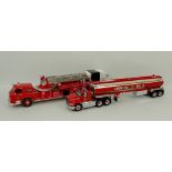 A Franklin Mint model, scale 1:43, of an Ultimate Mack Firefighting Tanker, and another, scale