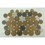 A quantity of George III and later coinage, some New Zealand and overseas coins, trade tokens and