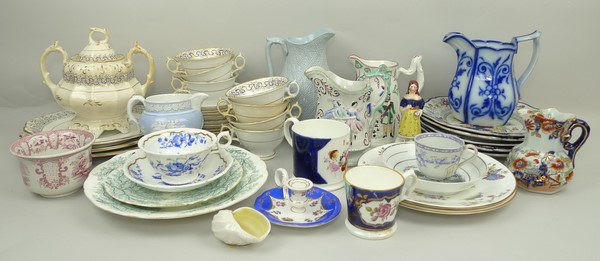 A quantity of ceramics including a Ridgways porcelain part tea service, mid 19th century, five - Image 2 of 2
