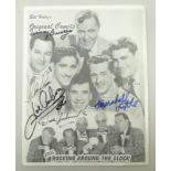 A signed advertising poster of Bill Haley's Original Comets, comprising; Franny Beecher, Marshall