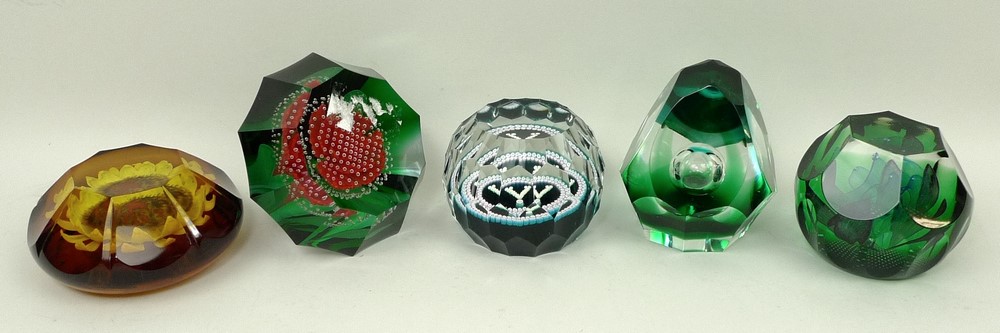 A quantity of Caithness glass paperweights, comprising; Reincarnation, Innocence, Precious Rose,