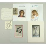 A signed note by Virginia McKenna, a signed note by Gemma Jones dated 7th November 1977, signed