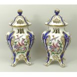 A pair of Samson Chelsea porcelain pot pourri vases and covers, late 19th century, of baluster form