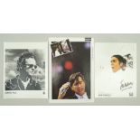 A signed photograph Simply Red's Mick Hucknall, a signed Live Aid poster of Brian Ferry, and