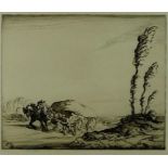 Ernest Herbert Whydale (1886-1956): drypoint etching of 'The Load', signed lower left, 26 by 30cm,