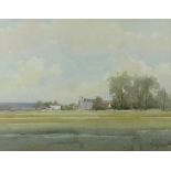 Arnold de Soet (British, 20th century): Suffolk village, watercolour, signed lower right, 32.5 by