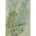 S. Milner: a pair of woodland scenes, watercolours, one faintly signed lower left, 23 by 15cm.