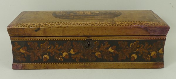 A Tunbridgeware box, late 19th century, of domed, rectangular section, - Image 2 of 5