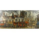 Caseriano (Spanish?) Montmartre, a street scene, oil on canvas, signed lower left and dated 1966,