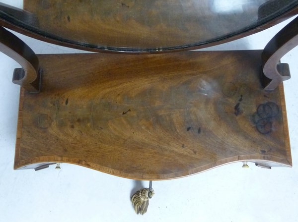 A 19th century mahogany oval toilet mirror, - Image 4 of 4