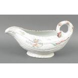 A Worcester, First Period, porcelain cos leaf sauce boat, circa 1760,