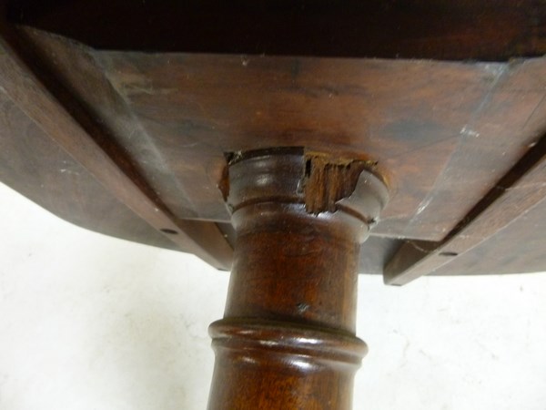 A 19th century mahogany tea table with rectangular top and tripod base, 84 by 60 by 73cm high. - Image 5 of 5
