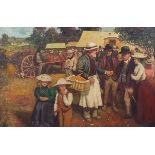 After Sir Alfred J Munnings PRA (1878-1959): Whitsun Gala Day, oil on canvas, unsigned, 44 by 70cm.