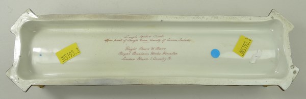 A Flight, Barr & Barr porcelain pen tray, reserve painted with 'Lough Water Castle, - Image 3 of 5