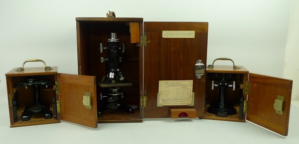 A Watson 'Service' microscope, cased, and two Watson 'Universal' microscopes, cased. - Image 2 of 3