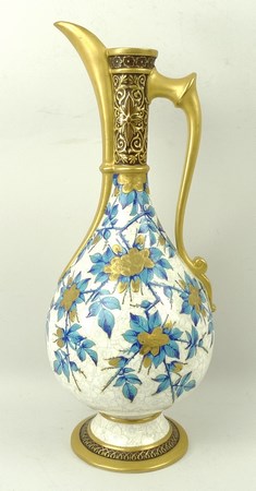 A Royal Worcester porcelain ewer, circa 1874,