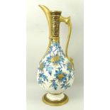 A Royal Worcester porcelain ewer, circa 1874,