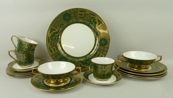 A Caverswall porcelain part dinner and tea service decorated in the 'Imperial', - Image 2 of 2