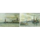 John Hamilton Glass SSA (Scottish 1890-1925): An Old Port on The Maas, a pair of watercolours,