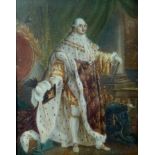 After Antoine Francois Callet (French, 1741-1823): a miniature portrait, full length, of Louis XVI,