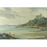 William Blamire (British): a French Atlantic coastal seaside, watercolour, signed lower left,