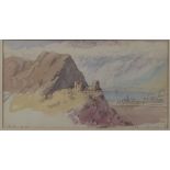 Charles Vacher RA (1818-83): Bamborough Castle, a watercolour sketch, signed lower right,