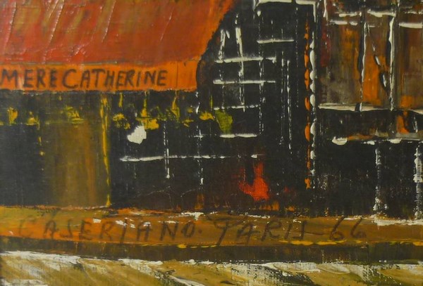 Caseriano (Spanish?) Montmartre, a street scene, oil on canvas, signed lower left and dated 1966, - Image 3 of 3
