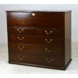 A mahogany and pine bureau cabinet, 129 by 52 by 114cm high.