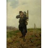 Paul Louis Narcisse Grolleron (French, 1848-1901): Soldier taking aim, oil on board,