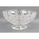 A Stourbridge circular cut glass bowl, by Webb Corbett, mid 20th century, raised on a footed base,