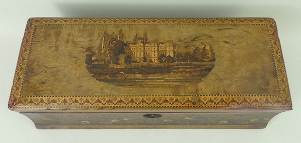 A Tunbridgeware box, late 19th century, of domed, rectangular section, - Image 5 of 5