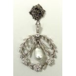 A Victorian diamond and pearl necklace, P G Dodd & Son, Clerkenwell, circa 1890,