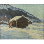Edgar Meyer (Austrian 1853-1925): Alpine Landscape, oil on canvas, signed lower left,