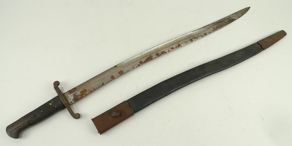 A French WWI bayonet with scabbard.
