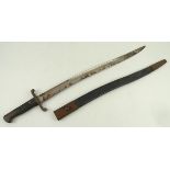 A French WWI bayonet with scabbard.