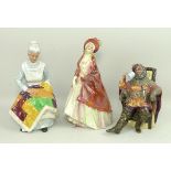 A group of Royal Doulton figures, comprising; The Paisley Shawl, HN1392, The Foaming Quart, HN2162,