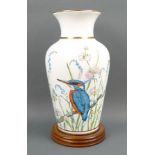 A Royal Worcester porcelain 'Kingfisher Vase', number 229/2500, commissioned by Spink, printed mark,