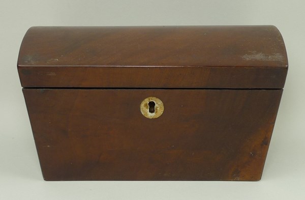 A walnut dome top tea caddy, 20 by 12 by 12cm. - Image 2 of 3