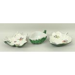 A group of Doccia porcelain leaf shaped pickle dishes, late 18th century,