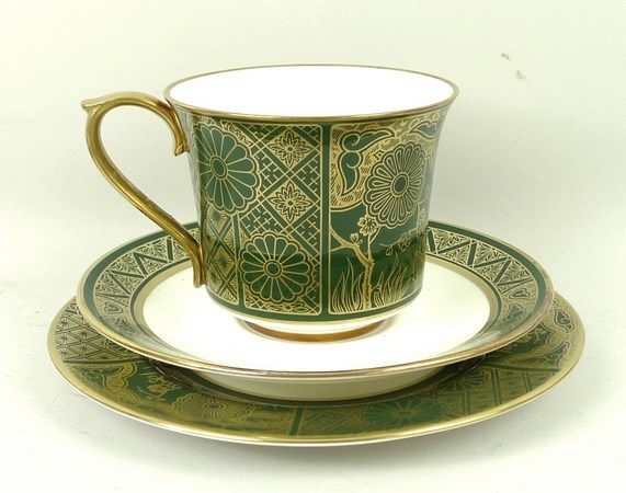 A Caverswall porcelain part dinner and tea service decorated in the 'Imperial',