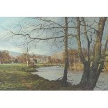 K Melling: Bolton Abbey, a limited edition print signed to the lower right margin, 39 by 49cm.