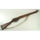 An Enfield Military B/A rifle, complete with deactivation certificate.